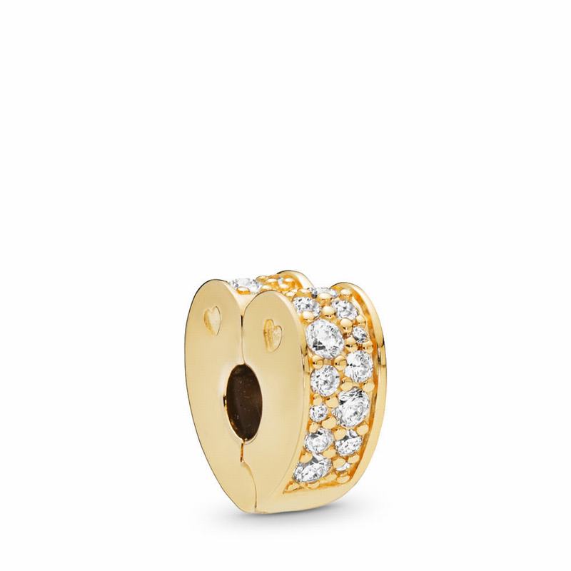 Pandora Australia Shine™ Sparkling Arcs of Love Clip Charm - 18ct Gold Plated | SQFEAB307